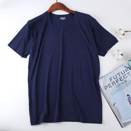 XD462 Navy blue ice silk short sleeves
