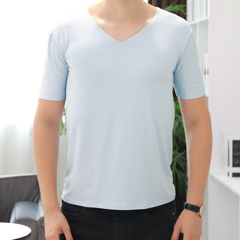 XD457 Pure White Ice Silk Short Sleeve