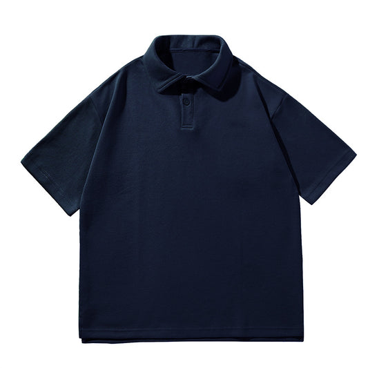 XD434 Navy blue formal short-sleeved shirt