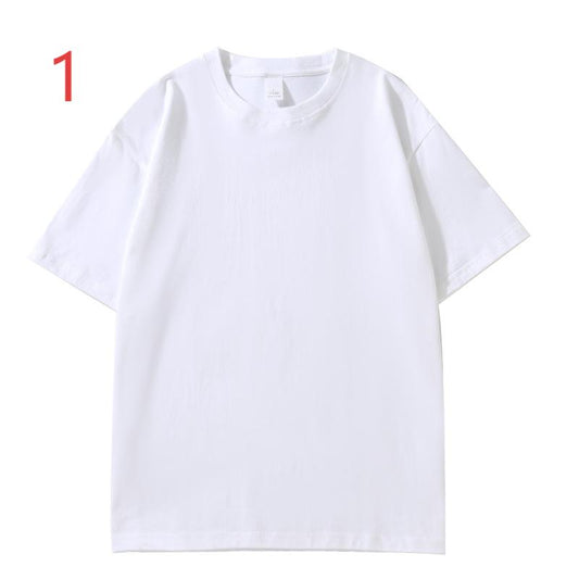XD001 Heavy Liquid Ammonia Antibacterial Seamless T-shirt for Men and Women Drop Shoulder Solid Color Loose Round Neck Short Sleeve T